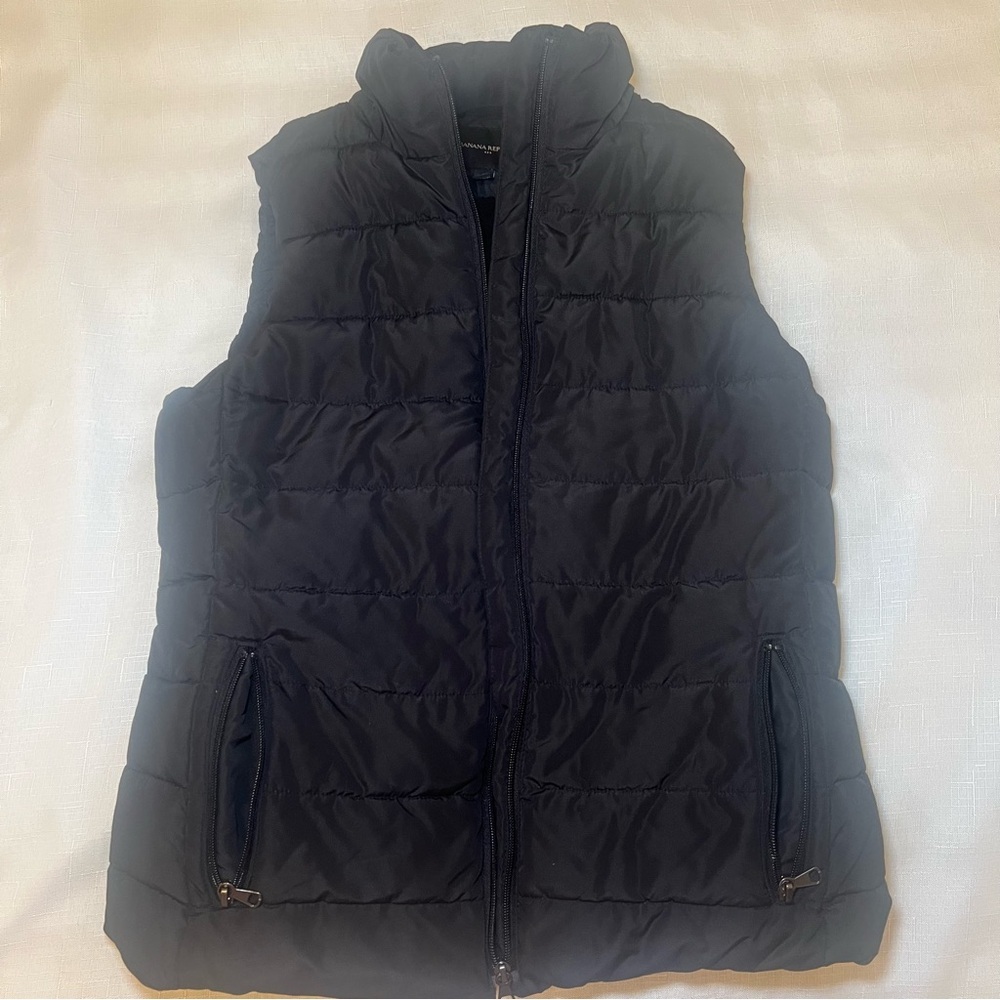 Banana Republic Black Fleece-Lined Vest